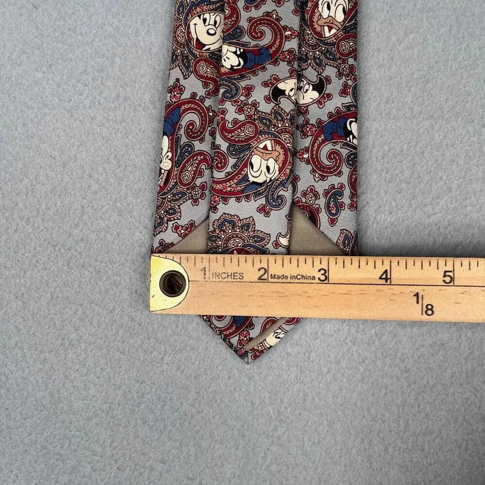 Balancine Disney The Tie Works Necktie Paisley Mickey Silk Made In USA Mens Tie